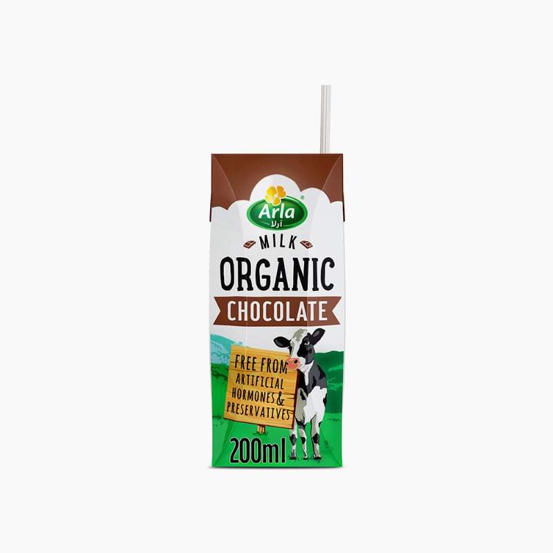 Organic Chocolate Milk UHT Low Fat 200ml Arla