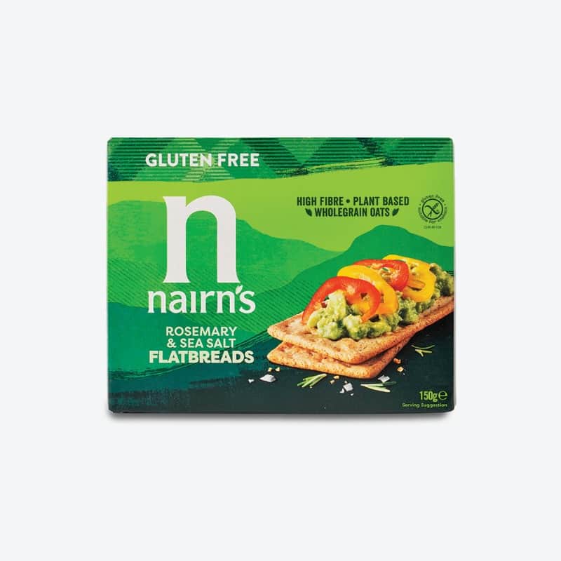 خبز مسطح بإكليل الجبل والملح البحري خالي الجلوتين ١٥٠جم - تاريخ الانتهاء فى ١٥-٠٤-٢٠٢٦ nairn's