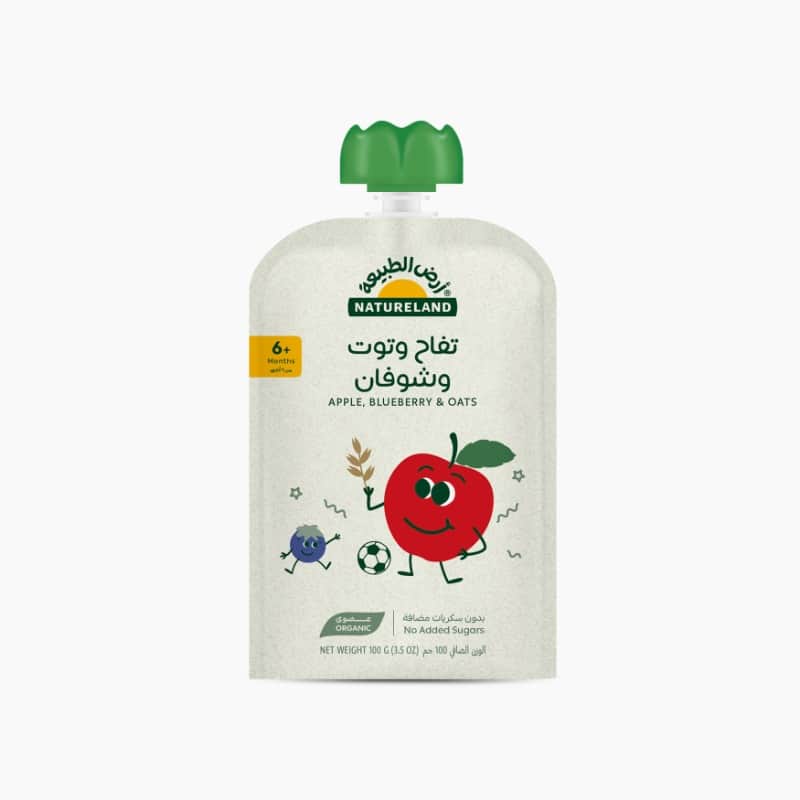 Fruit Puree - Apple Blueberry with Oats 100g Natureland