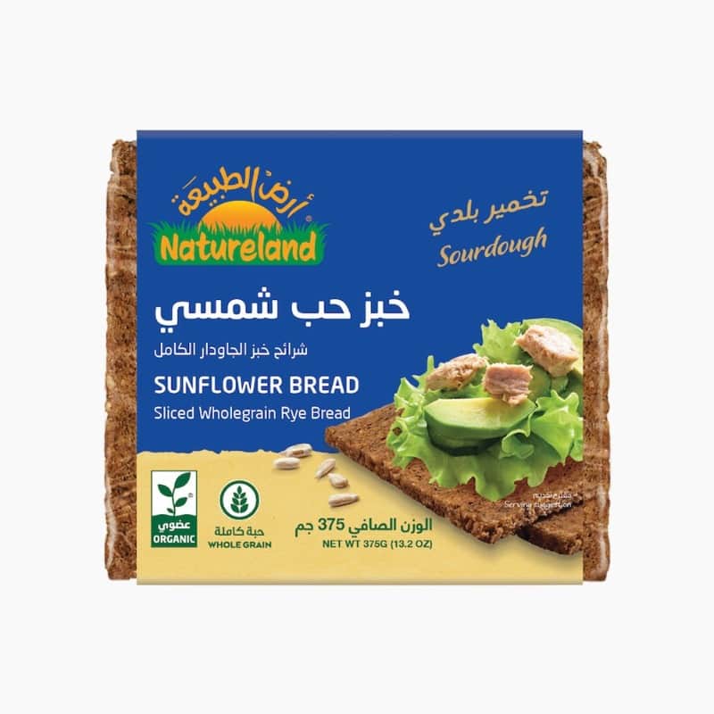 خبز حب شمسي ٣٧٥جم - تاريخ الانتهاء فى ١٠-٠٢-٢٠٢٦ أرض الطبيعة