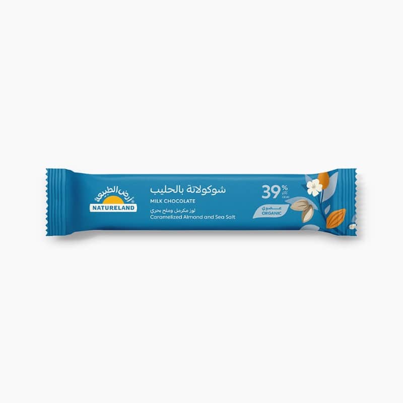 Milk Chocolate - Caramelized Almond and Sea Salt 35g Natureland