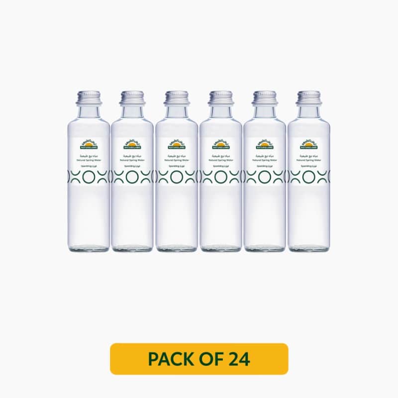 Box of Sparkling Natural Spring Water - Glass 24 x 250ml Natureland