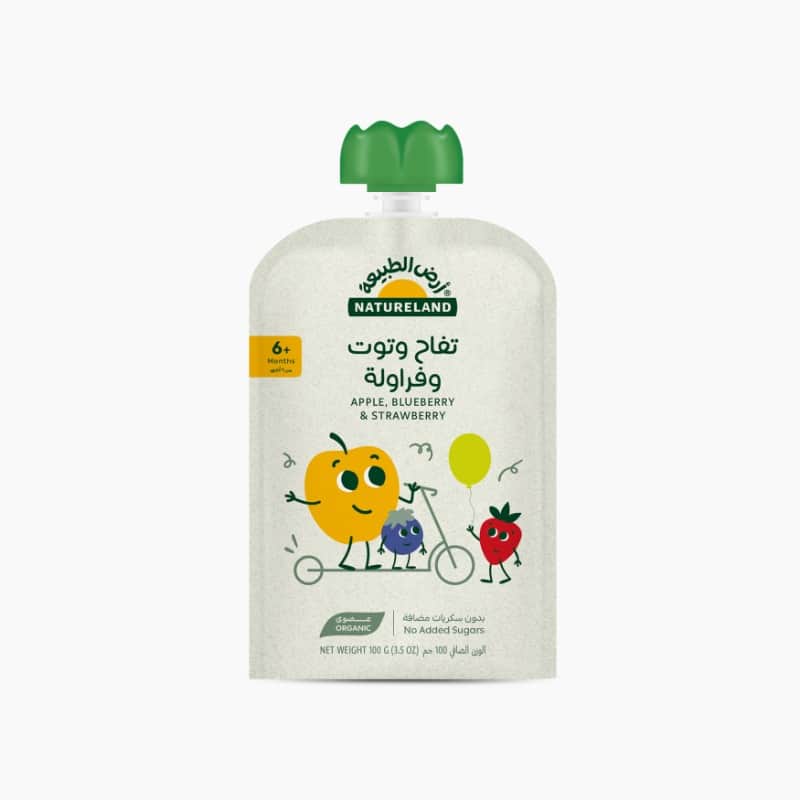Fruit Puree - Apple Blueberry Strawberry 100g Natureland