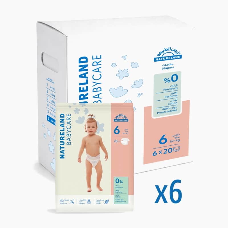 Box of Diapers Size 6 (16+kg) 6 x 20 Diapers Natureland