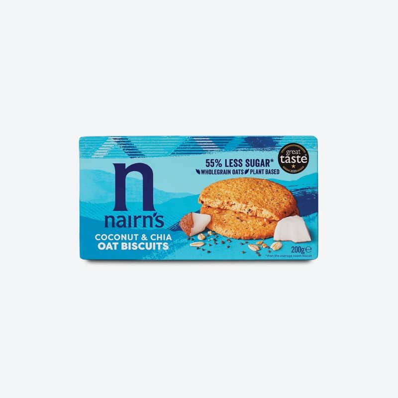 بسكويت الشوفان بالشيا وجوز الهند ٢٠٠جم - تاريخ الانتهاء فى ١٠-٠٤-٢٠٢٦ nairn's