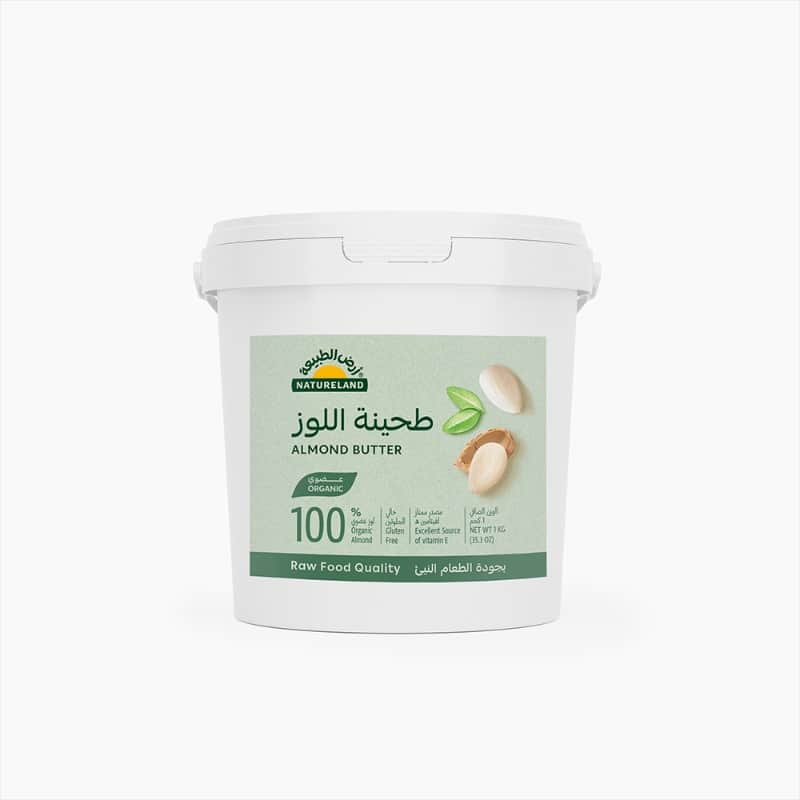 طحينة اللوز – بجودة الطعام النيئ ١كجم أرض الطبيعة