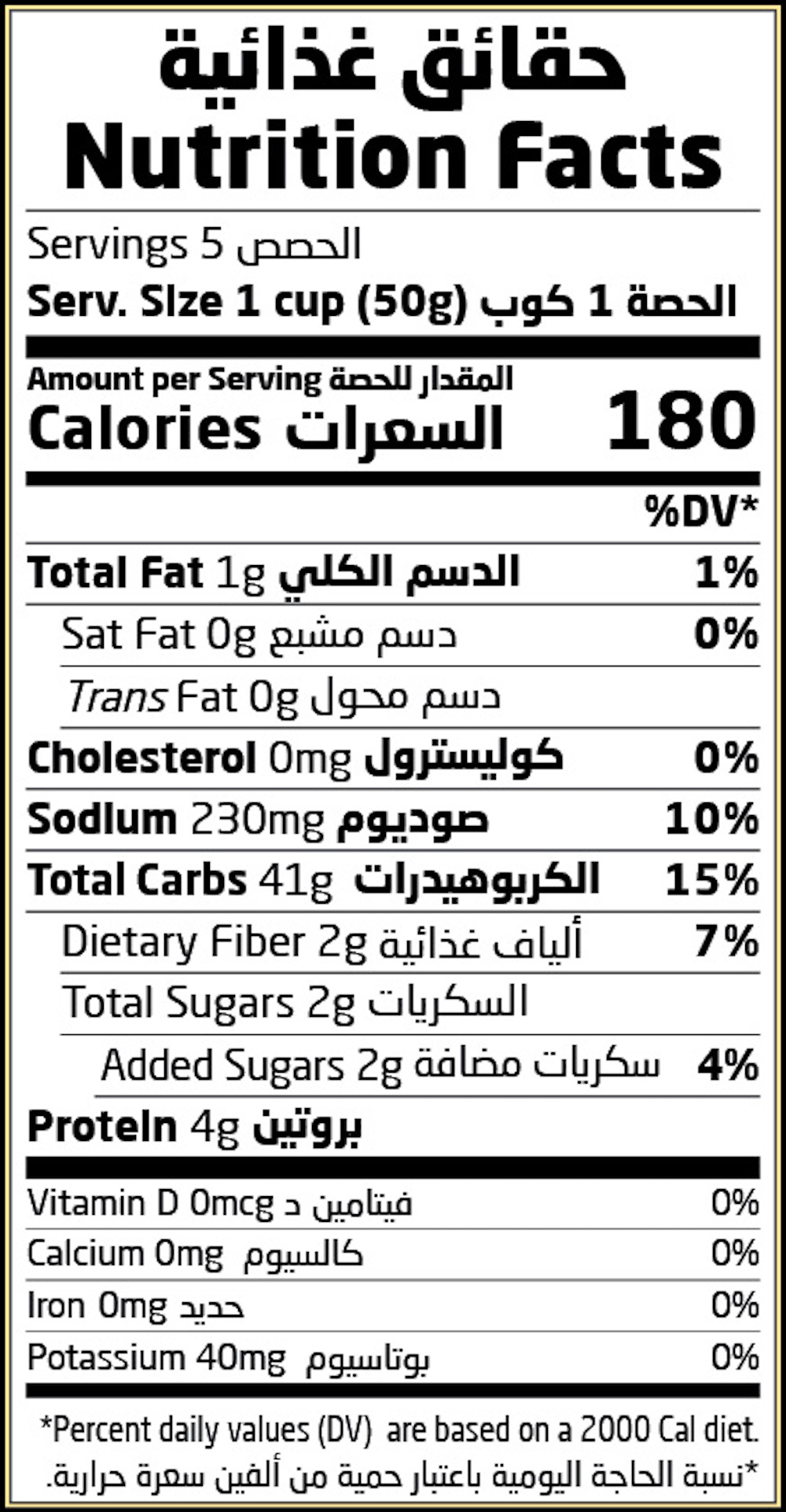Nutrition Facts Table