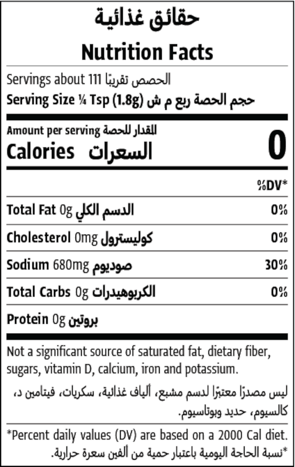 Nutrition Facts Table